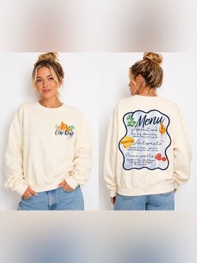 NWT Skinnydip London Cin Cin Aperitivo Graphic Sweatshirt, XS and Small